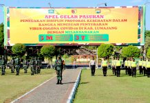 Sinergi Cegah Penyebaran Covid 19, Forkopimda Lumajang Laksanakan Apel Gelar Pasukan Penegakan Disiplin Protokol Kesehatan