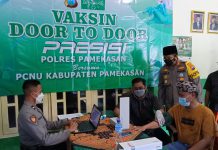 Polres Pamekasan Gandeng PCNU Laksanakan Gerai Vaksin Presisi Door To Door