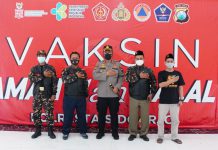 Polresta Sidoarjo Suntik Vaksin Covid-19 Dosis Kedua untuk Anggota Banser