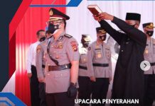 Serah Terima Jabatan 2 PJU Dan 5 Kapolres Di Jajaran Polda Sumsel