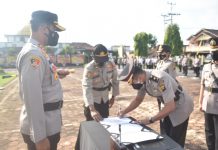 Kapolres Muba Pimpin Sertijab Wakapolres dan Kabag Ops