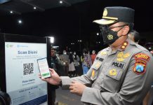 Kapolresta Sidoarjo Pantau Penerapan Aplikasi Peduli Lindungi dan Vaksinasi Bagi Pengunjung Mal