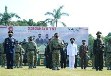 Pangdivif 2 Kostrad Ikuti Upacara Peringatan HUT TNI Ke 76 Secara Virtual Di Madivif 2 Kostrad