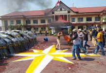 Menghadapi kontijensi instabilitas, Sat Samapta Polres Pasuruan laksanakan latihan peningkatan kemampuan Dalmas, hadapi masa Unras anarkhis