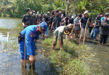 Aksi Satpolairud Polres Malang Tanam Mangrove Bersama Mahasiswa UB