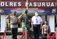 Polres Pasuruan Bersama Forkopimda Kab.Pasuruan Laksanakan Apel Gelar Pasukan Jelang Perayaan Nataru