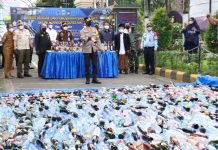 Polres Malang Musnahkan Barang Haram Miras Dan Narkoba Hasil Operasi Tahun 2021