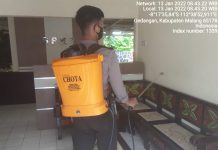 Sterilisasi Mako, Polsek Gedangan Semprotkan Disinfektan