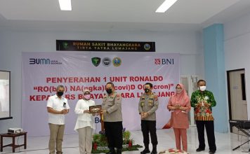 Rs Bhayangkara Lumajang Terima Bantuan Robot Penangkal Omicron dari BNI