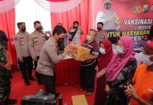 Kapolda Jawa Timur Ikuti Zoom Meeting Vaksinasi Serentak di Desa Suko Sidoarjo