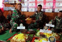 Berada Di Pedalaman Papua Tidak Surutkan Semangat Satgas Yonif MR 412 Peringati HUT Kostrad Ke-61