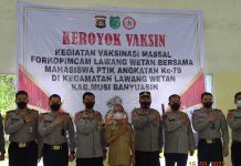 Forkopincam Lawang Wetan Muba Bersama Mahasiswa PTIK Gelar Keroyok Vaksin