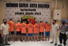 Sat Reskrim Polres Kediri Kota Berhasil Amankan 9 Pelaku Pengeroyokan