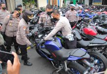 Polres Kediri Kota Amankan Ratusan Kendaraan Bermotor Knalpot Brong