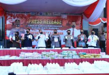 Sabu 236,79 kg, Ekstasi 11 Ribu Butir, Ganja 57 kg dan Jutaan Butir Obat Keras Hasil Sitaan Dimusnahkan Polda Jatim