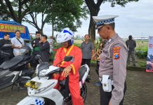 Polres Kediri Kota Sosialisasi dan Tes Riding Bersama IPSI Kota Kediri.
