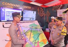 Kapolres Pasuruan Dampingi Kapolda Jatim Mengecek Pos Pelayanan Mudik Hari Raya Idul Fitri