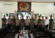 Perkuat Sinergitas Kapolres Madiun Kota Silaturahmi ke Mako Yonif Para Raider 501/BY