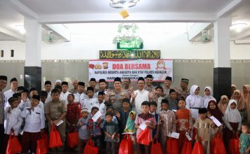 Jelang Peringatan Hari Bhayangkara ke 77, Polres Nganjuk Gelar Doa Bersama dan Santunan Anak Yatim