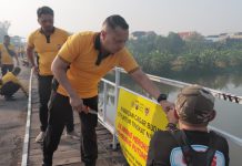 Polres Kediri Kota Revitalisasi Jembatan Lama Situs Cagar Budaya