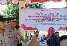 Polwan Polres Pasuruan Gelar Bakti Kesehatan Untuk Masyarakat Rembang