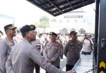 Kakor Sabhara Baharkam Polri Cek Kesiapan Personel Ops Mantap Brata di Polresta Sidoarjo