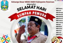 Ketua MKKS SMK Negeri Kabupaten Pasuruan Mengucapkan Selamat Memperingati Hari Sumpah Pemuda Ke-95