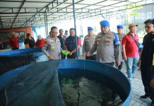 Dukung Ketahanan Pangan Ditpolairud Polda Jatim Beri Bantuan Ribuan Bibit Ikan Lele