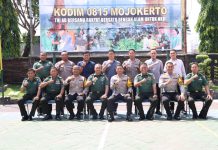 Tingkatkan Sinergitas dan Soliditas TNI-Polri, Kapolres Mojokerto Kota Silaturahmi ke Kodim 0815