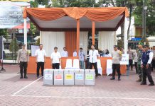 Pastikan Kesiapan Personel, Polres Malang Gelar Simulasi Pengamanan TPS Pemilu 2024