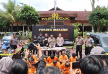 Jelang Pemilu, Polres Malang Berhasil Ungkap 29 Kasus Curanmor, 10 Tersangka Diamankan