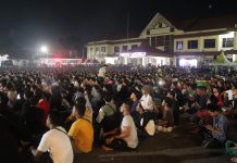 Ratusan Supporter Garuda Padati Mapolres Pasuruan, Nobar semifinal Timnas Indonesia U-23