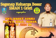 Segenap Keluarga Besar SMAN 1 Grati Mengucapkan Selamat Hari Raya Idul Adha 1445 H / 2024 M