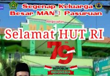 Segenap Keluarga Besar MAN 1 Pasuruan Mengucapkan Selamat HUT RI ke-79