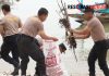 Polri Peduli Lingkungan : Polres Pelabuhan Tanjungperak Bersihkan Pesisir Surabaya Sambut Hari Bhayangkara ke-79