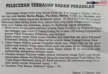 13 Oktober 1993: Saat Mahkamah Agung Beri Peringatan Keras untuk Sejumlah Media Ibu Kota