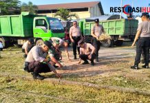 Sinergi Tiga Pilar, Polres Madiun Kota Kerja Bakti di Lokasi Dapur MBG Dukung Program Nasional