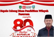 Kepala Cabang Dinas Pendidikan Wilayah Pasuruan Mengucapkan Dirgahayu Republik Indonesia Ke-80