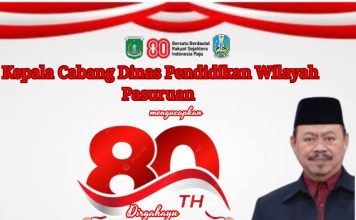 Kepala Cabang Dinas Pendidikan Wilayah Pasuruan Mengucapkan Dirgahayu Republik Indonesia Ke-80