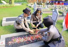Polwan Mabes Polri Gelar Ziarah dan Tabur Bunga di TMP Kalibata Peringati Hari Jadi ke-77