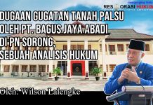 Dugaan Gugatan Tanah Palsu oleh PT. Bagus Jaya Abadi di PN Sorong, Sebuah Analisis Hukum