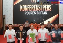Polres Blitar Berhasil Ungkap Kasus Pencurian 4 Tersangka Diamankan