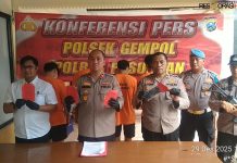 Polsek Gempol Amankan Empat Pelaku Tindak Pidana Pengeroyokan, Satu Pelaku DPO