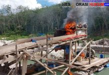 Polda Riau Musnahkan 772 Rakit Penambangan Emas Tanpa Izin