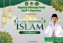 Segenap Keluarga Besar MAN 1 Pasuruan Mengucapkan Selamat Tahun Baru Islam 1 Muharram 1448 H / 2026 M
