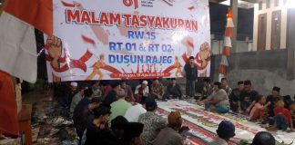 Sambut HUT Ke-81 Kemerdekaan RI, Warga Dusun Rajeg Sumbergedang Gelar Malam Tasyakuran