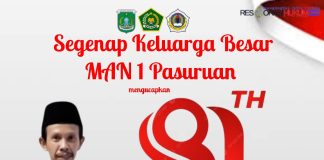 Kepala Sekolah MAN 1 Pasuruan Mengucapkan Selamat HUT Ke-81 Republik Indonesia