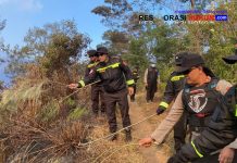 Polres Lumajang Buat Fire Break Darurat Antisipasi Karhutla TNBTS Meluas