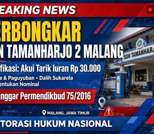 TERBONGKAR! Klarifikasi SDN Tamanharjo 2 Malang Akui Tarik Iuran Rp 30.000, Dalih Sukarela Tapi Tentukan Nominal – Langgar Permendikbud 75/2016