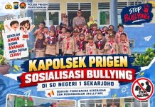 Cegah Bullying Sejak Dini, Kapolsek Prigen Gelar Sosialisasi di SDN 1 Sekarjoho